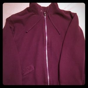 Burgundy jacket with hood
